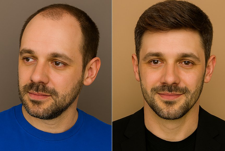 Receding Hairline before and after