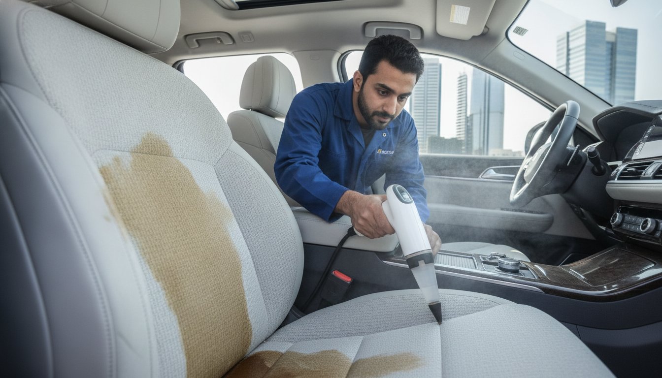 Coffee Stain Removal for Car Seats in Sharjah: The 2026 Restoration Guide