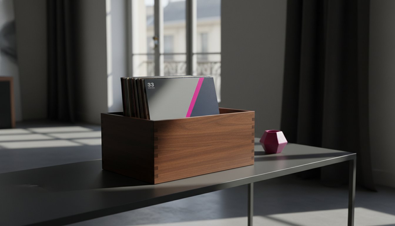 Coffret rangement vinyle : l’élégance de l’artisanat pour vos 33 tours