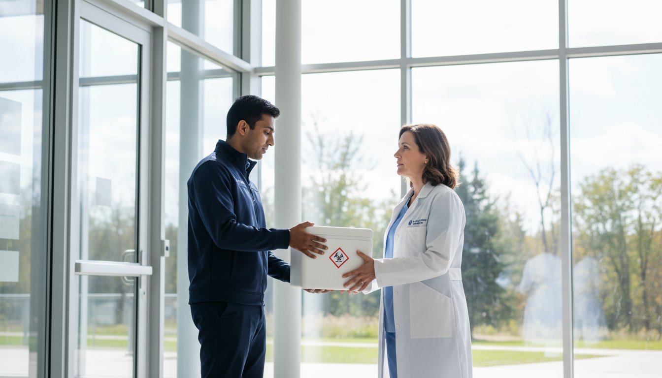 Livraison d’échantillons médicaux entre Montréal et Toronto : Le guide de l’urgence 2026