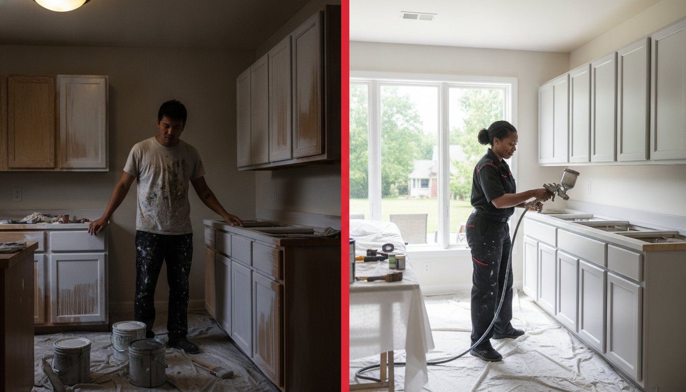Is it Cheaper to Paint Kitchen Cabinets Myself? DIY vs. Professional Costs (2026)