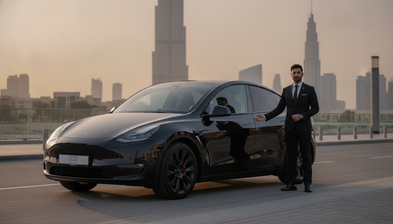 Tesla Model Y chauffeur service Dubai