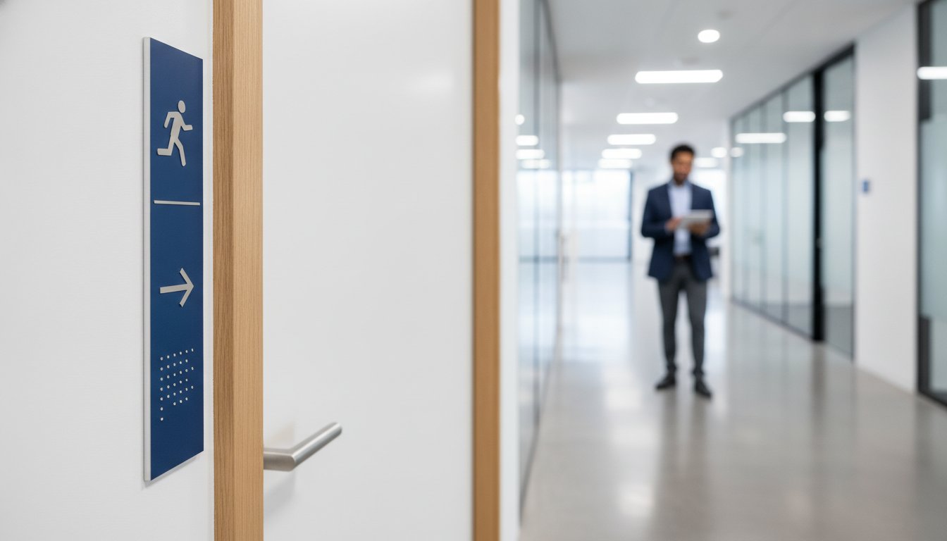 Slim Tactile Exit Signs: Space-Saving Compliance for Australian Builders
