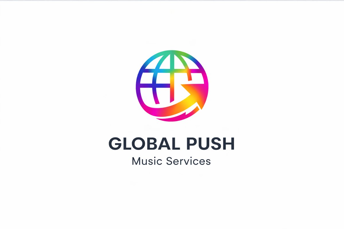 Logo of a globe for music services
