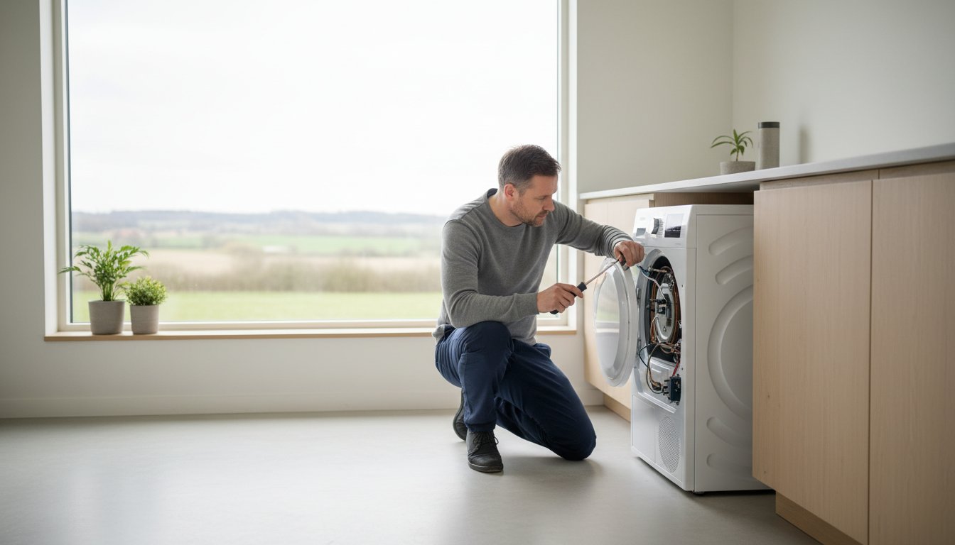 Tørretumbler bliver ikke varm? Sådan fejlsøger og fikser du den selv 🛠️