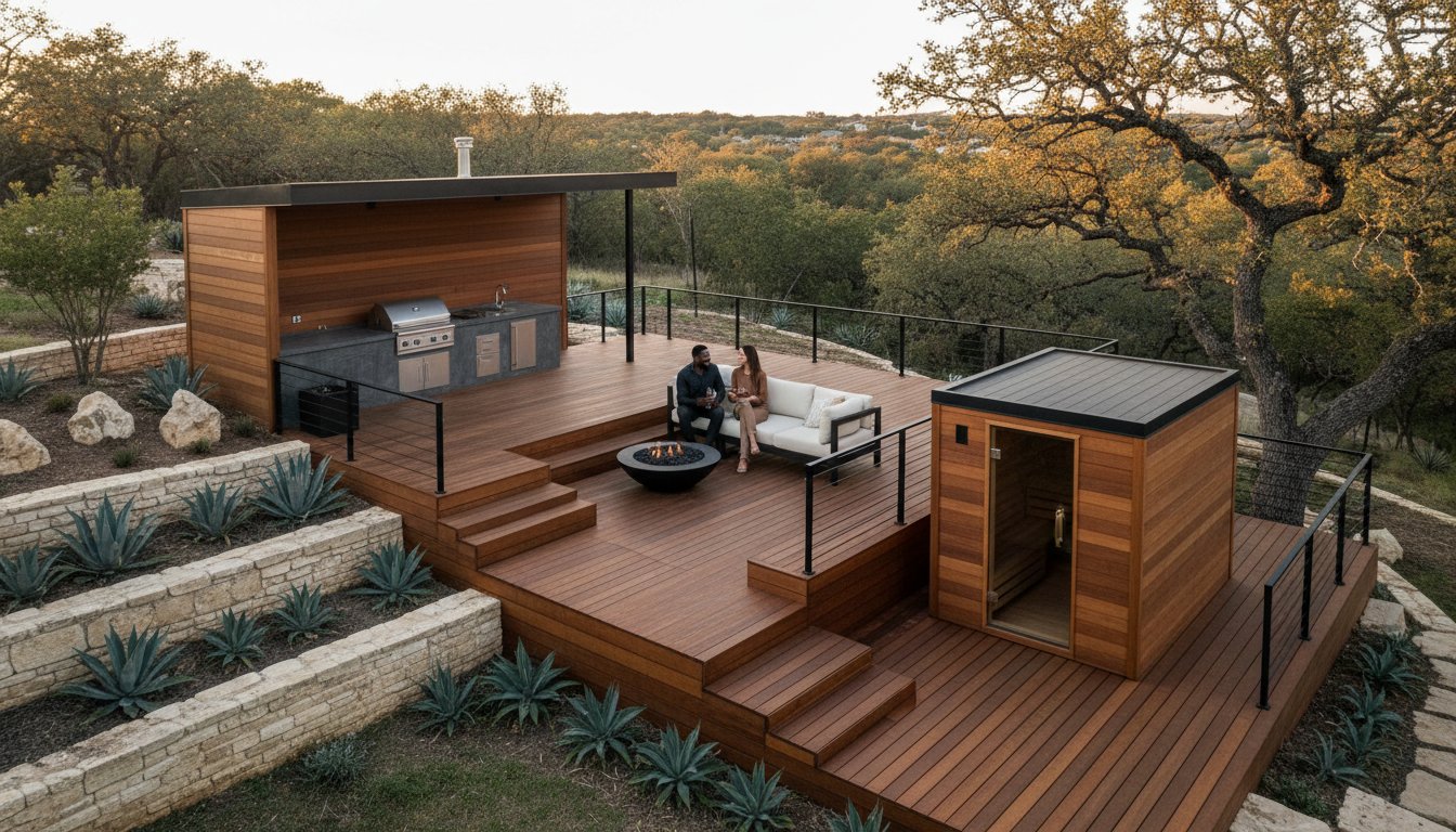 Multi-Level Deck Design in Austin: Engineering for Slopes and Style