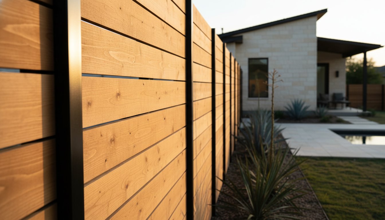 Horizontal Wood Fence with Metal Posts: The Austin Guide to Durability and Design