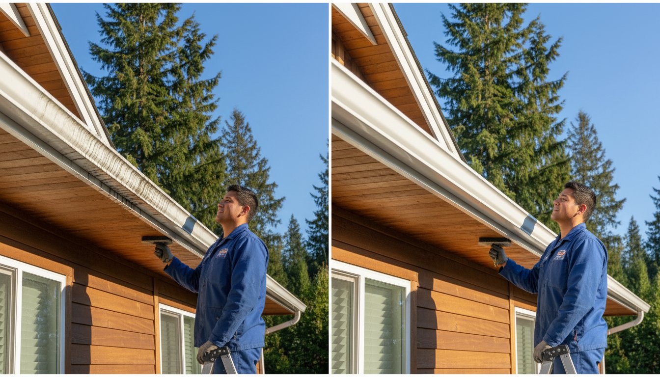 Professional Gutter Brightening Service in Nanaimo, Duncan, & Parksville