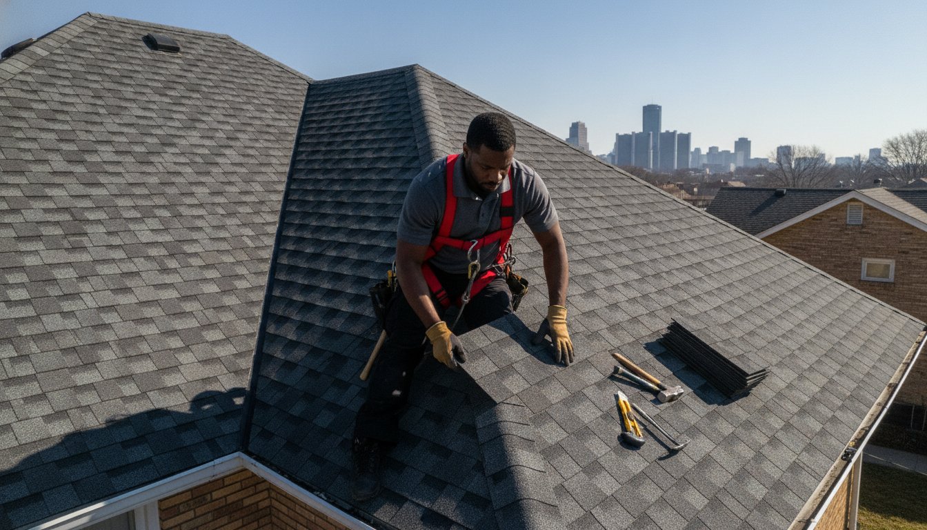 Asphalt Shingle Repair in Detroit: A Homeowner’s Guide to Professional Restoration
