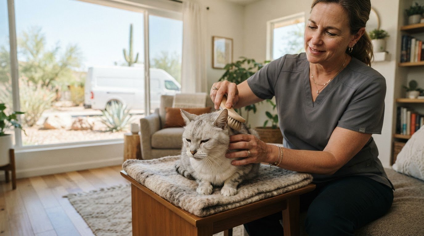 At-Home Cat Grooming in Phoenix for Senior Cats
