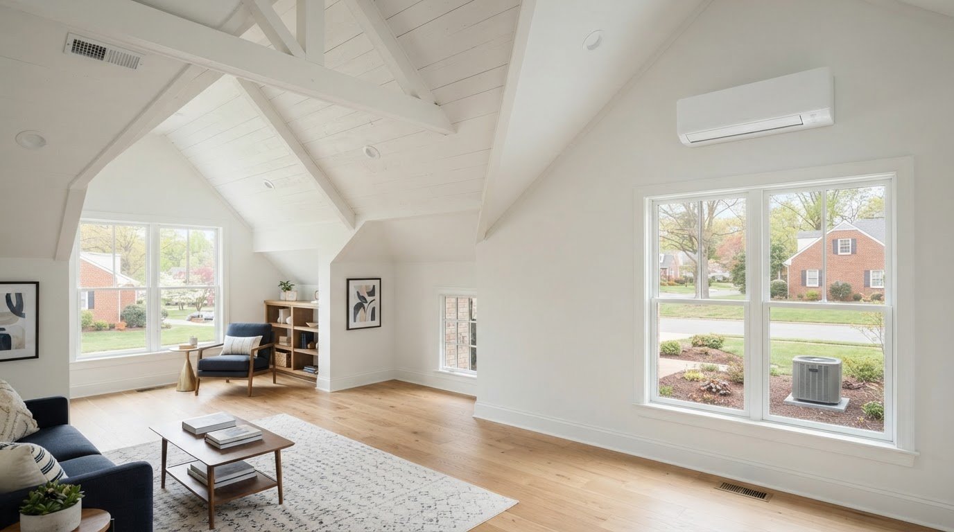 Attic Bonus Room HVAC in Glen Allen, VA: Heat Pump vs. Mini-Split