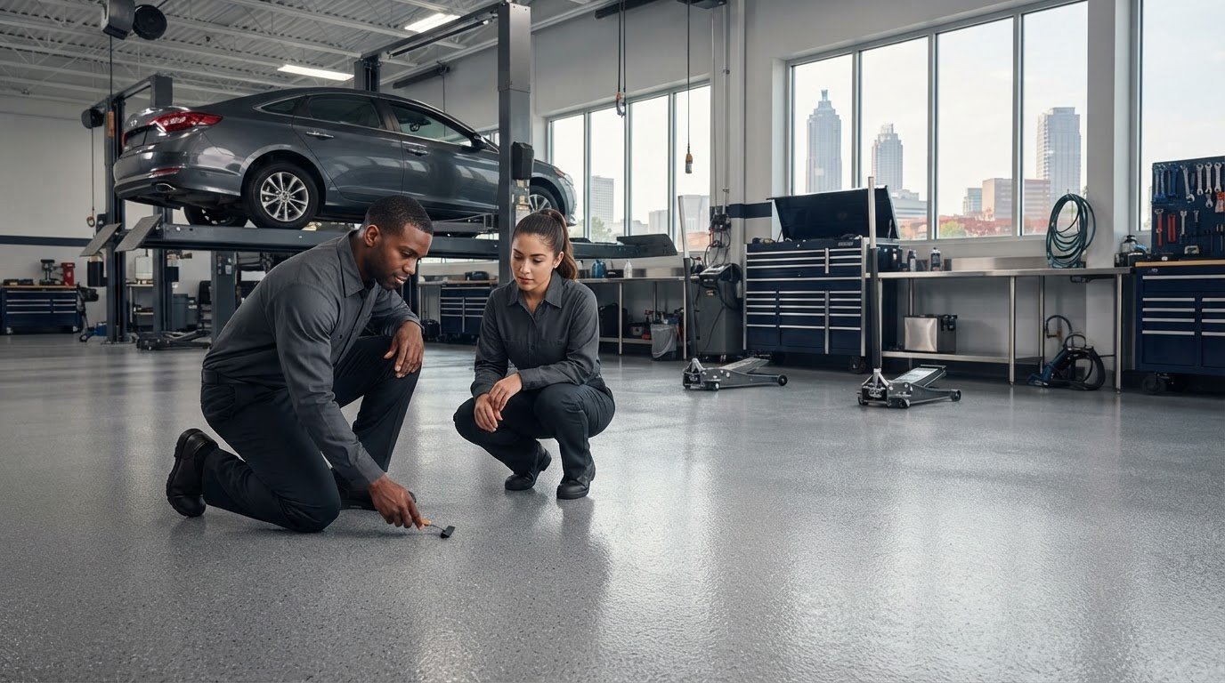 Auto Shop Epoxy Floor Coating Atlanta GA: The 2026 Professional Standard