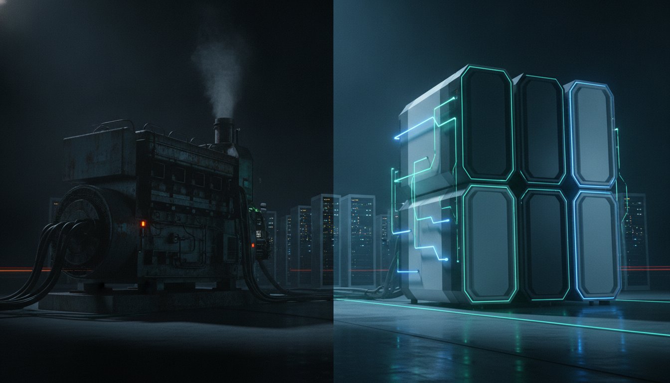 Battery Storage vs Diesel Generator for Backup Power: A 2026 Strategic Comparison