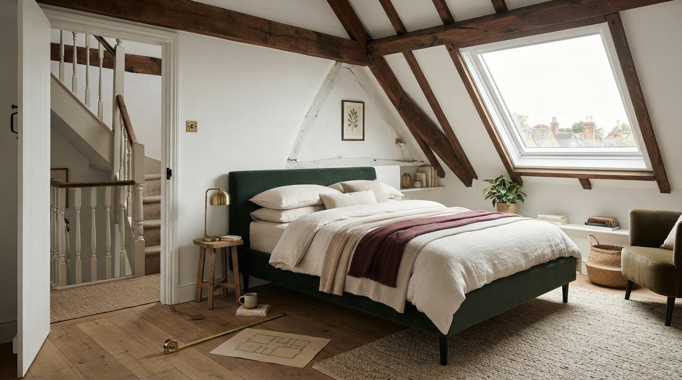 Bed for a loft conversion: check the corner, ceiling and route