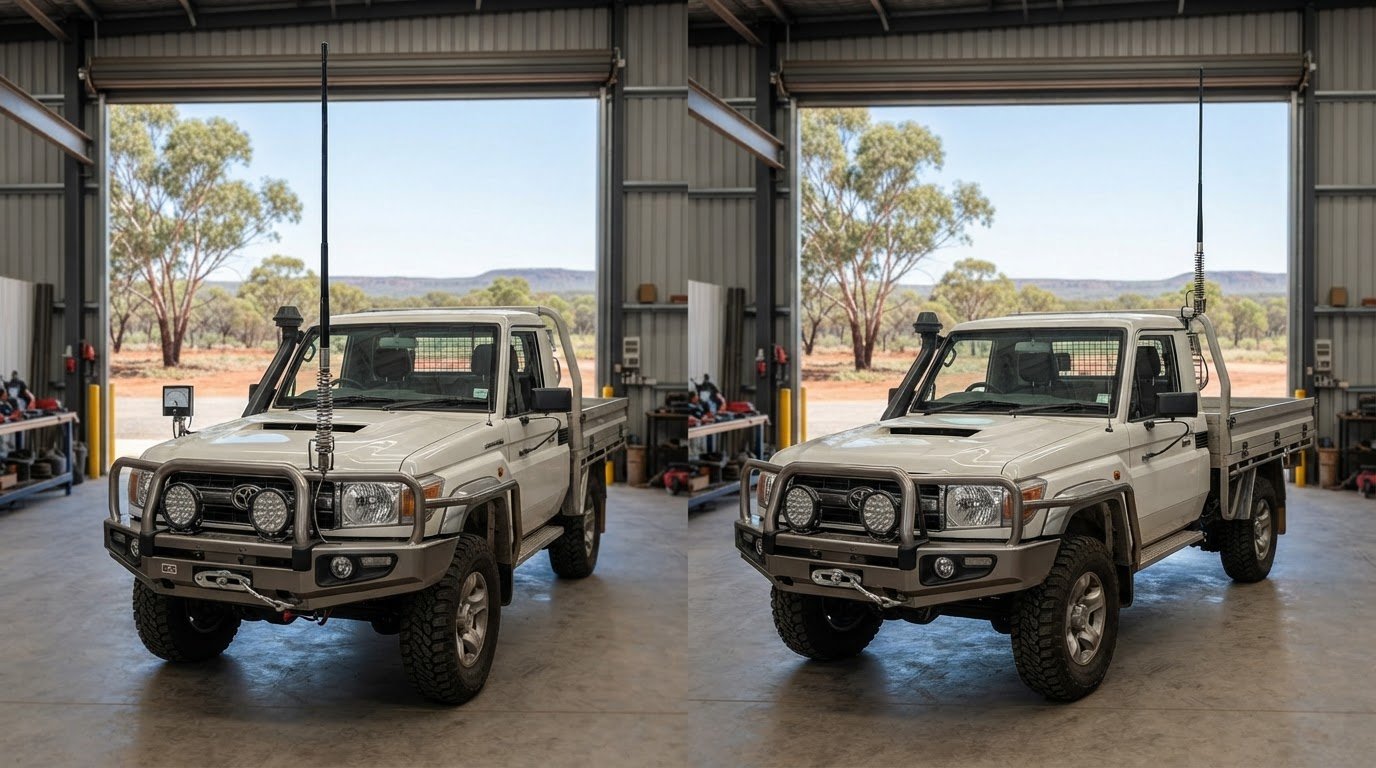 Blackhawk Collinear vs RFI Collinear: Heavy-Duty Vehicle Antenna Comparison