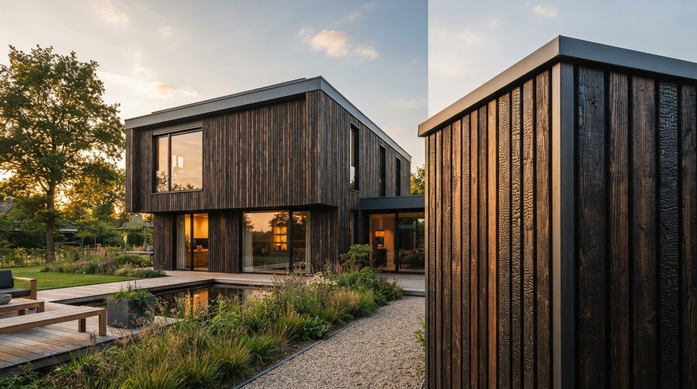 Burned Wood gevelbekleding: de zwarte houtlook met een praktische twist