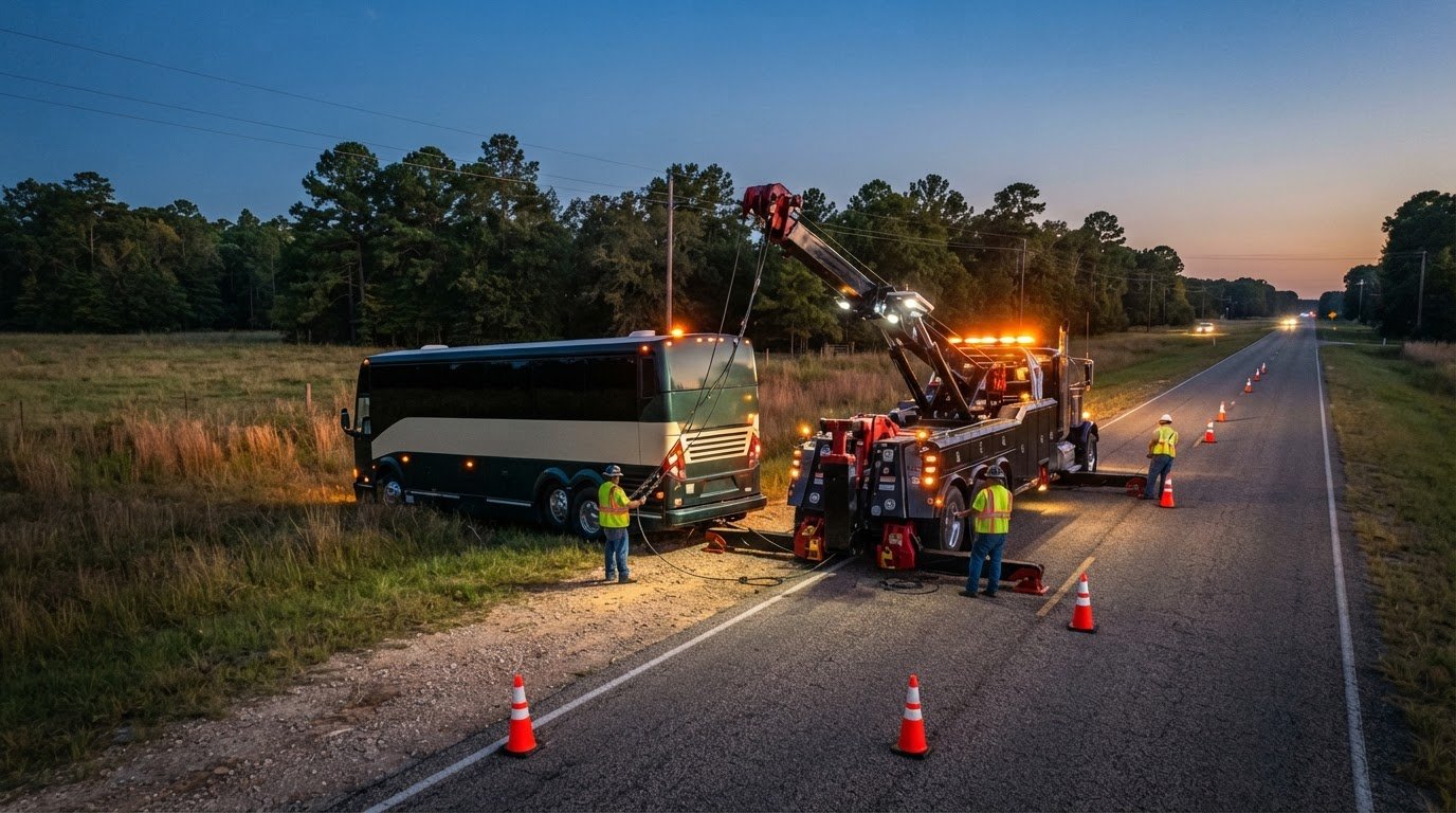 Bus Towing in Liberty County, TX: Prep & Expectations