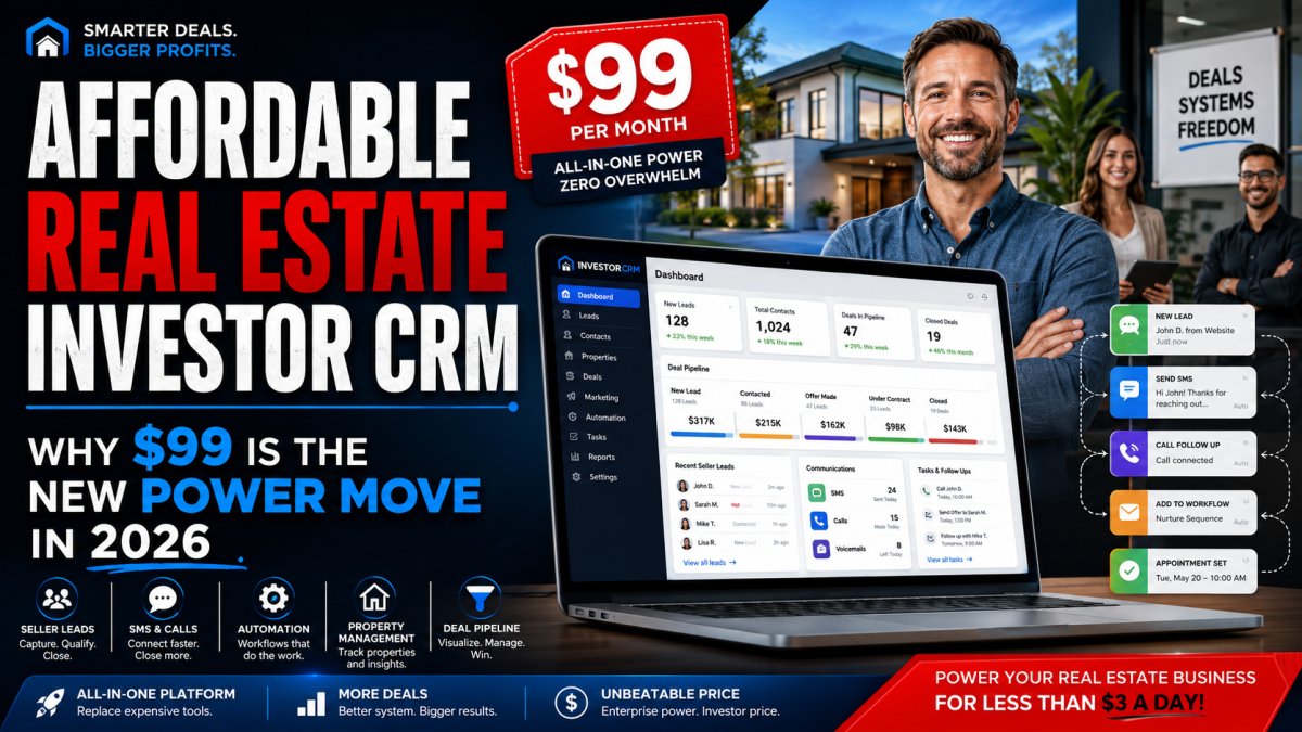 Affordable Real Estate Investor CRM: Why $99 Is the New Power Move in 2026