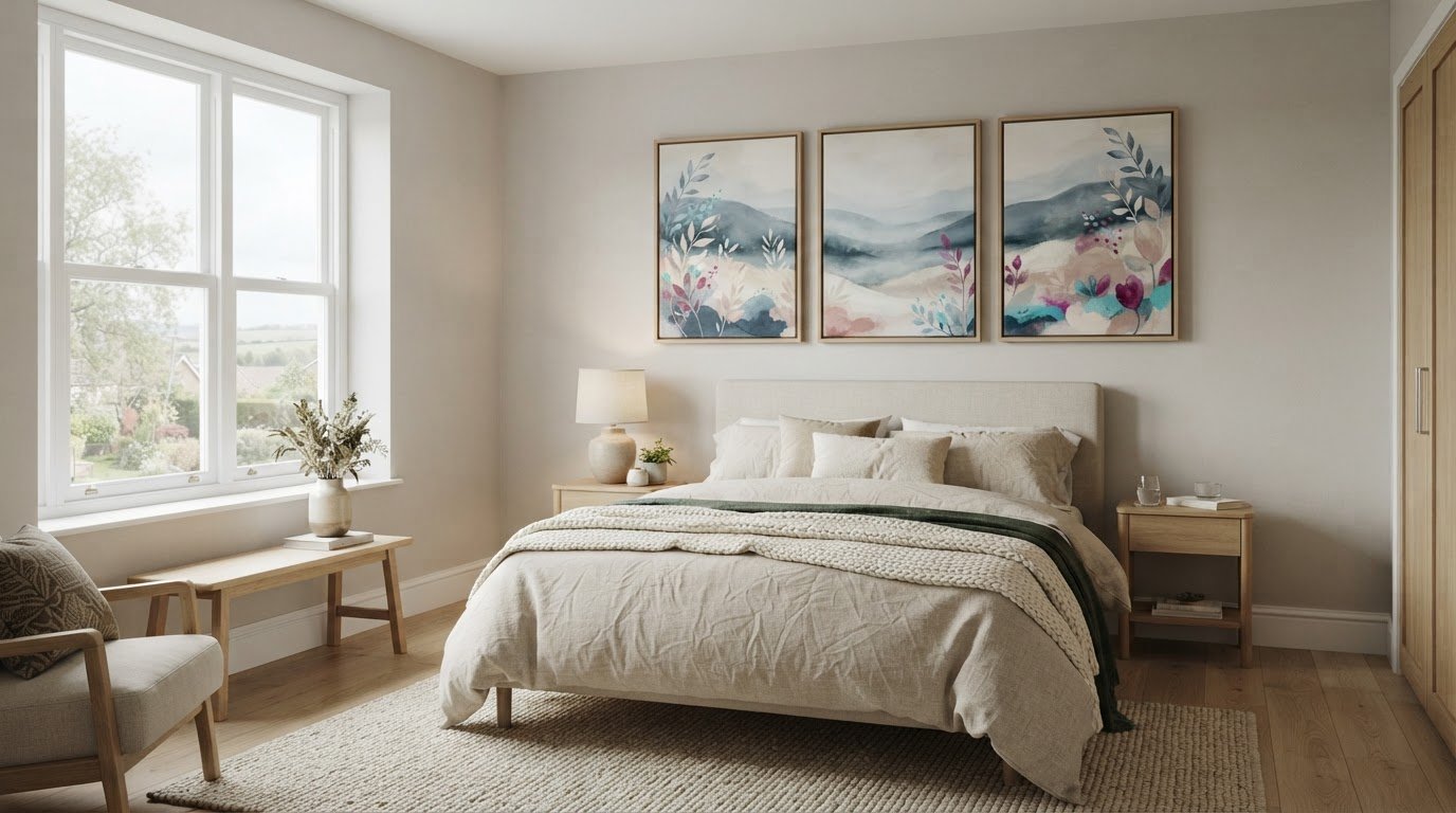 Canvas art for bedrooms in calming styles and formats
