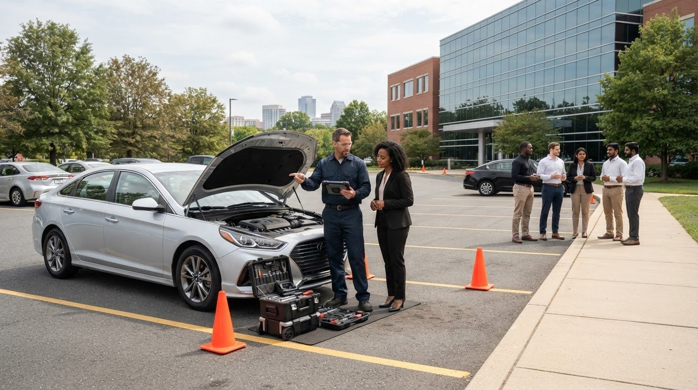 Car Repair at an Office Parking Lot: A Practical Guide