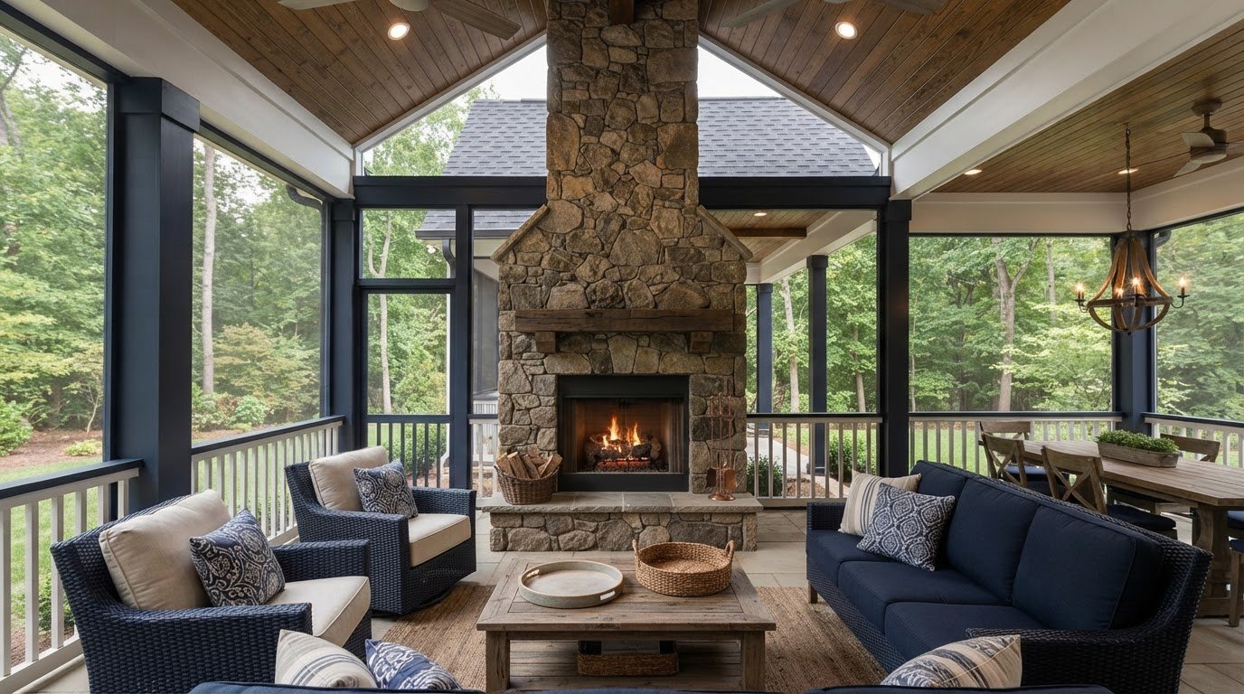 Choosing a Fireplace for a Screened Porch in Midlothian, VA