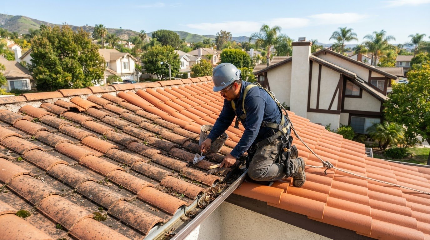 Cleaning and maintaining a tile roof in Orange: what it costs