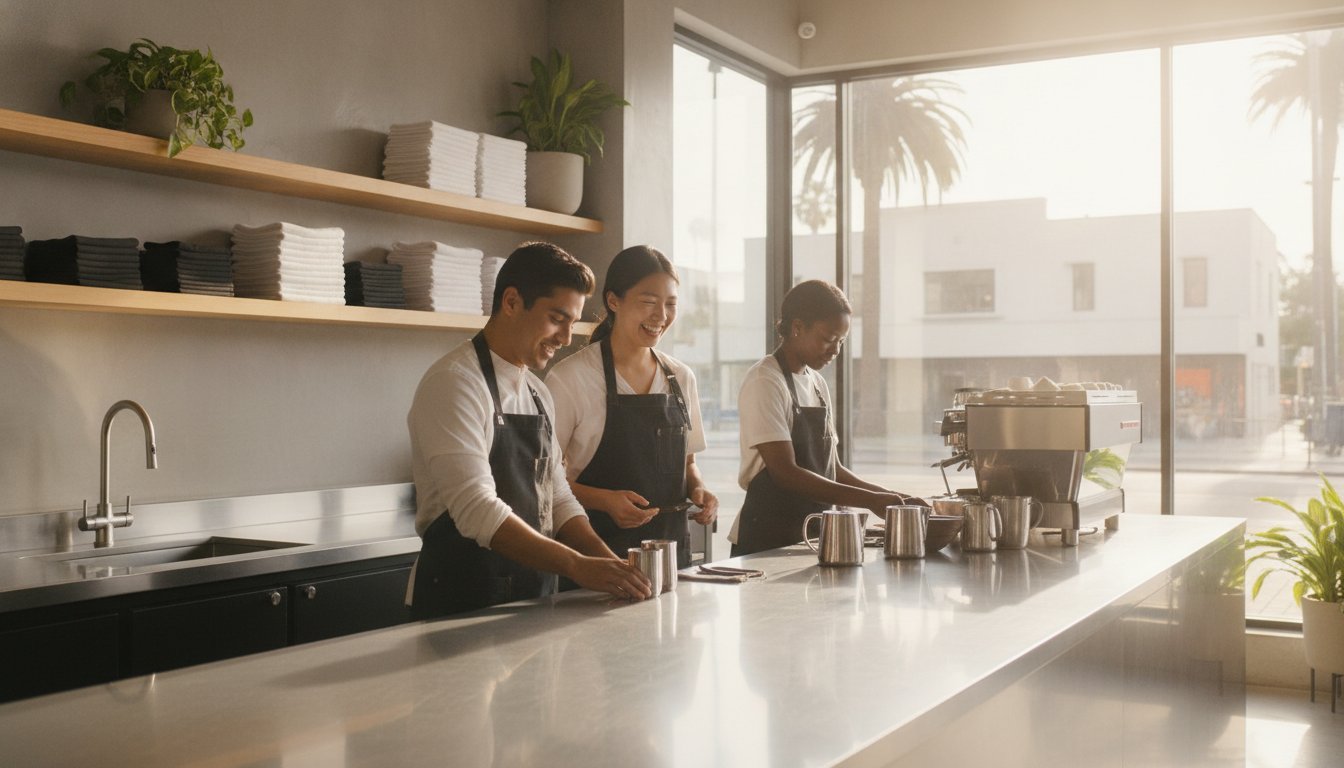 Coffee House Laundry Service for Los Angeles Cafes