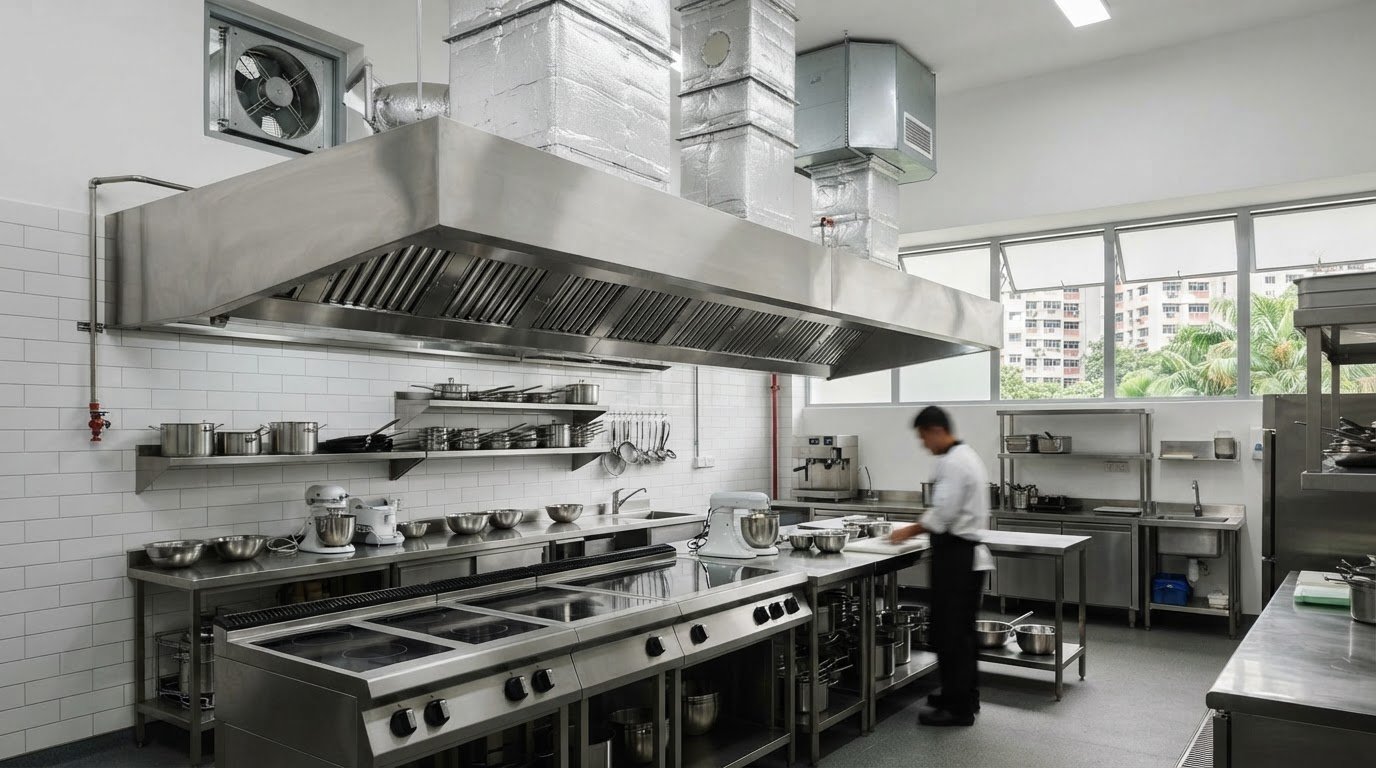 Commercial kitchen exhaust system for childcare centre