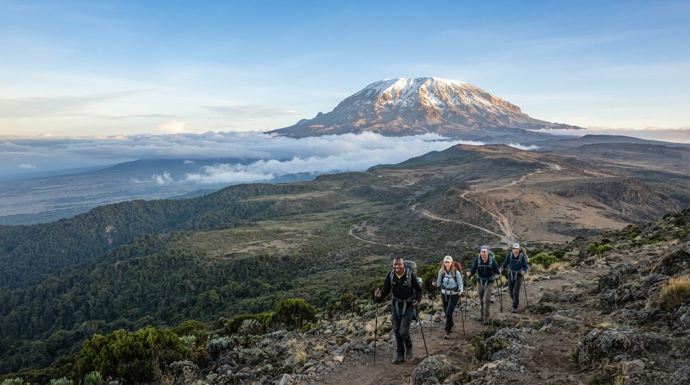 Compare Kilimanjaro routes by difficulty and scenery