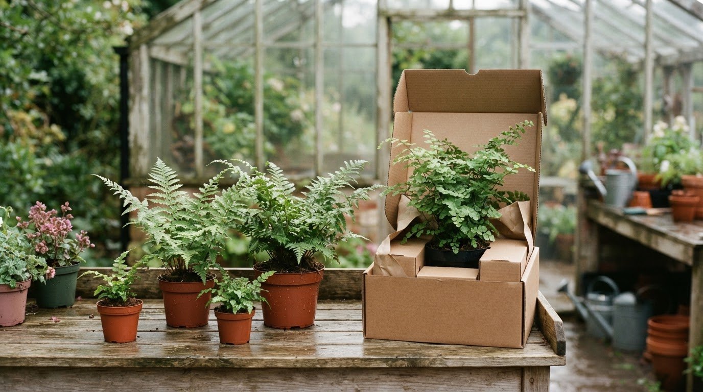 Compare potted fern delivery from Crocus and independent nurseries