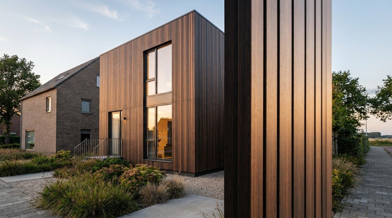Composiet gevelbekleding verticaal: ontwerp, profiel en montage