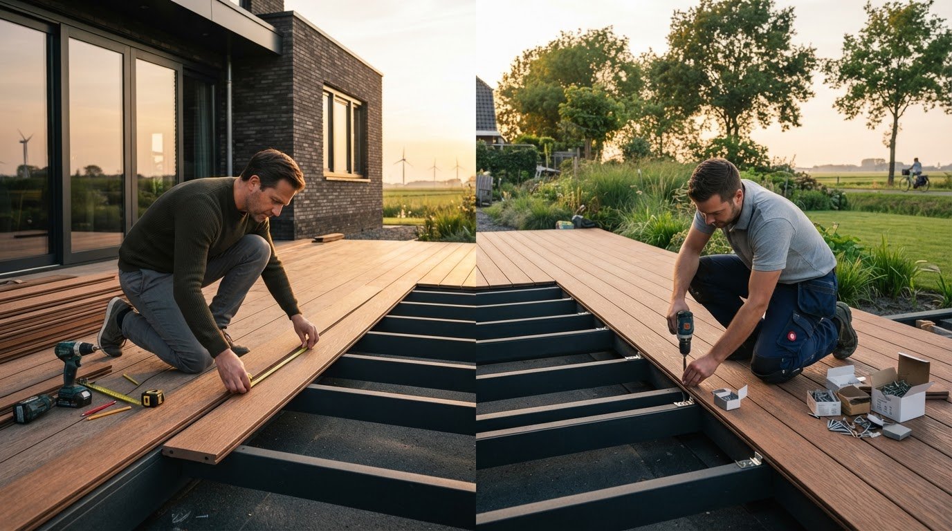 Composiet terras prijs per m²: zelf aanleggen of een vakman