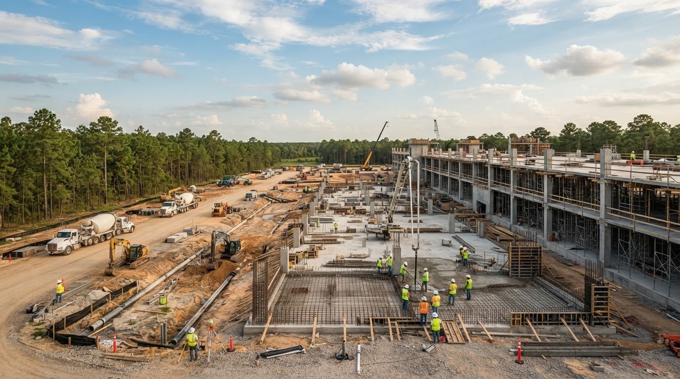 Concrete Construction Company Near Conroe: A Guide to Commercial Standards and Local Projects