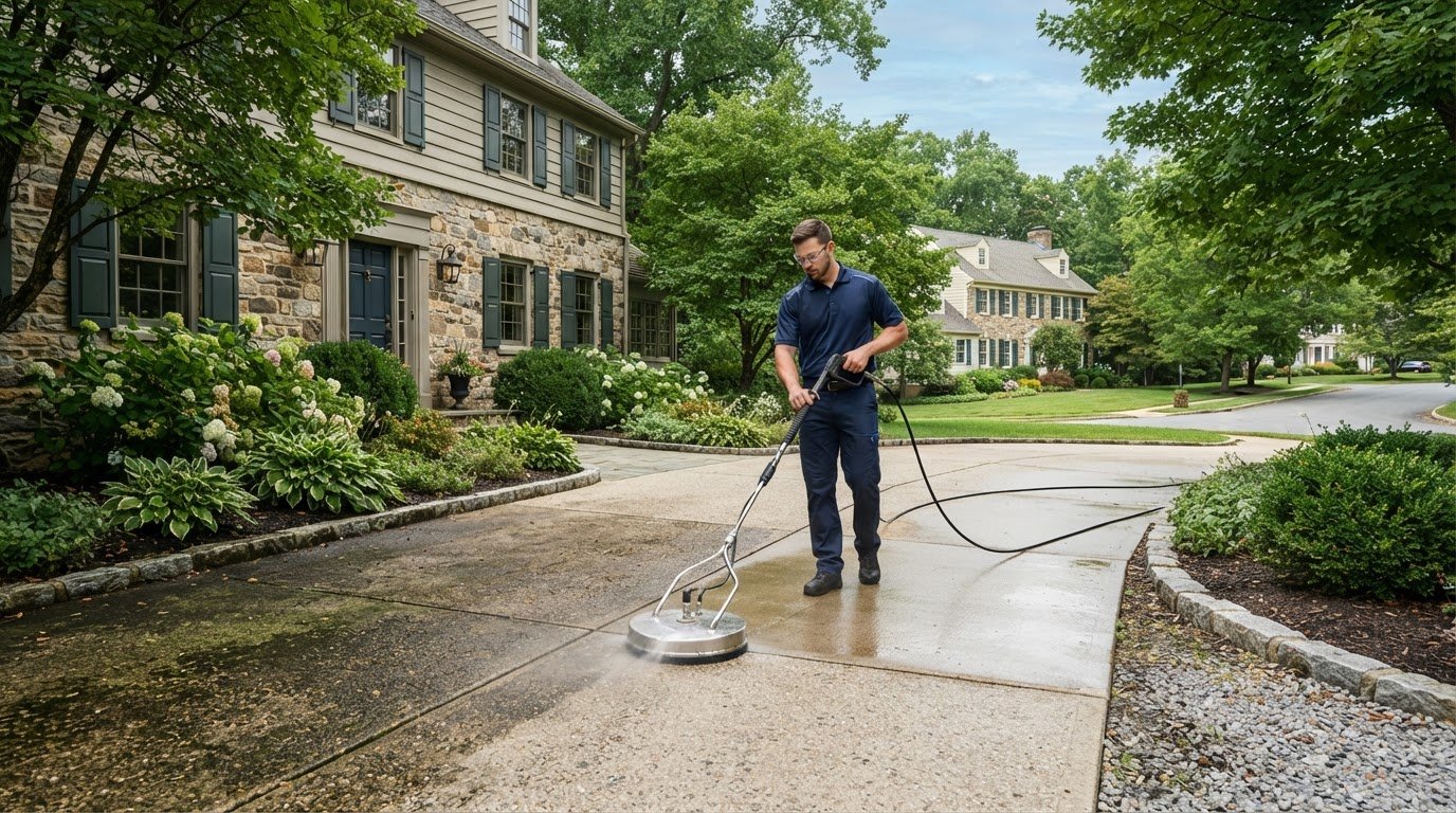 Concrete Pressure Washing Near Me: A Bucks County Homeowner’s Guide