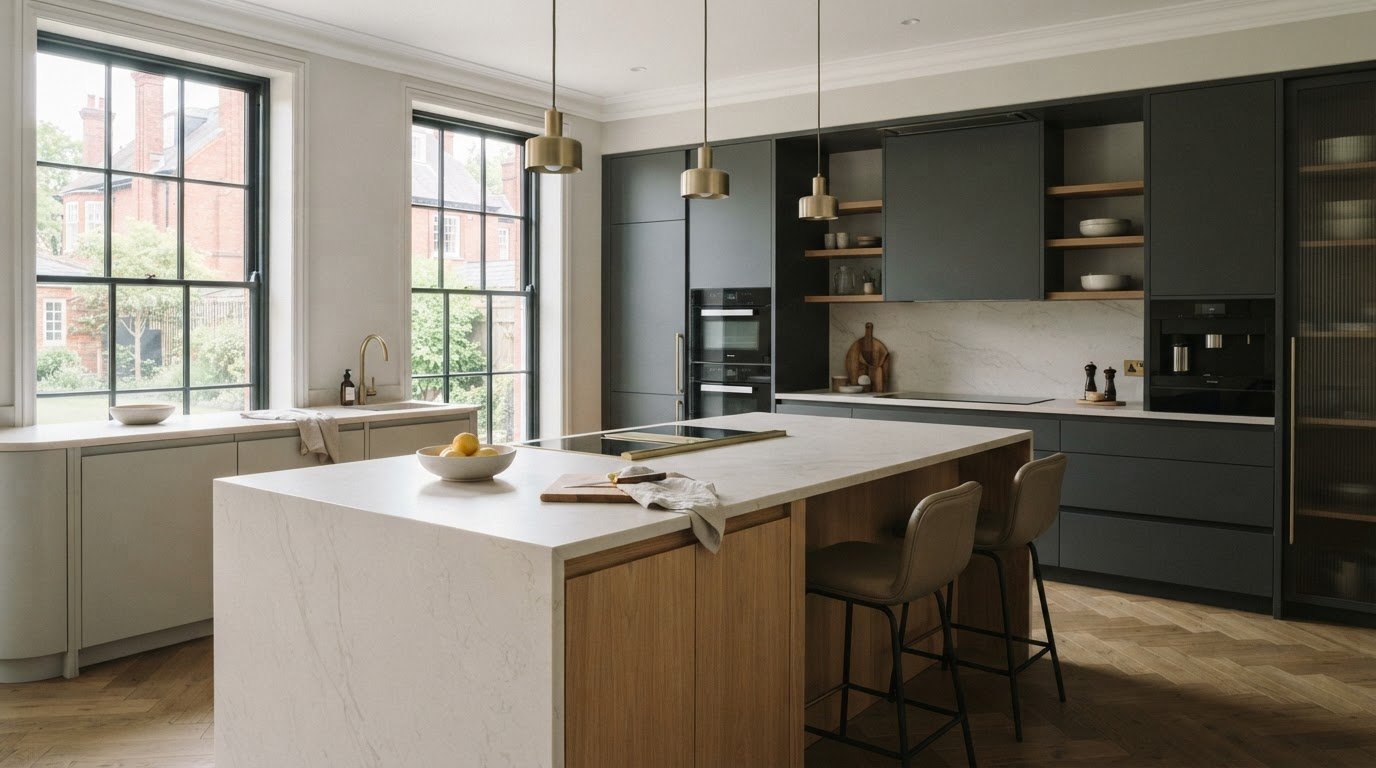 Contemporary Kitchen Design in Altrincham with Bespoke Storage
