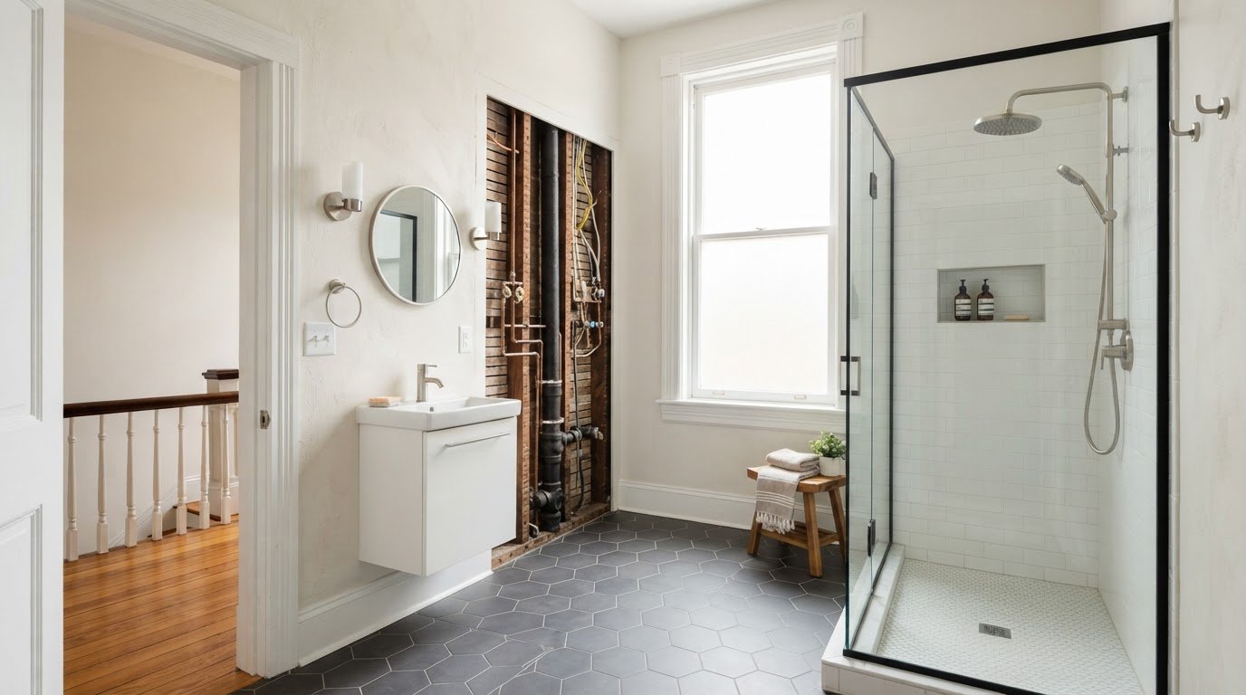 Convert a Half to Full Bath in an Older Richmond Home