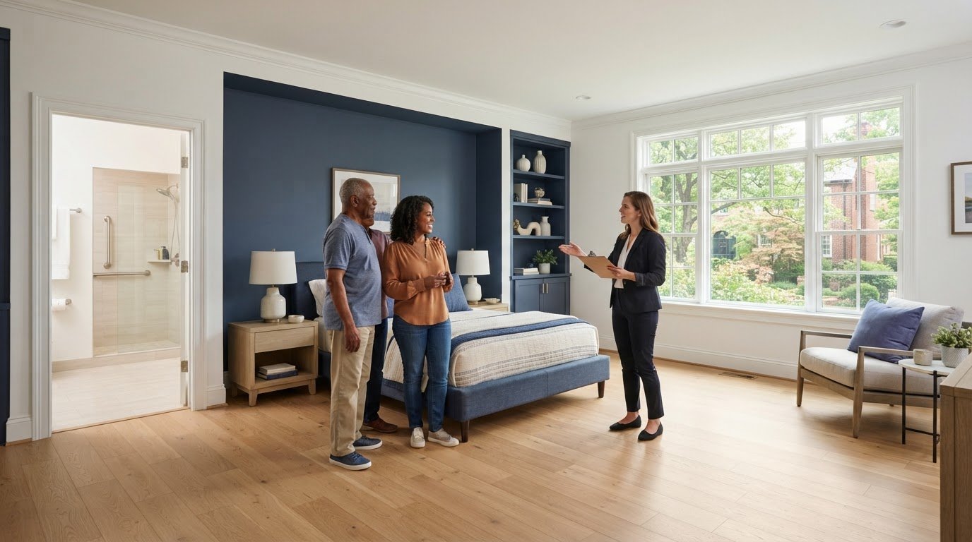 Converting a Formal Dining Room into a Main-Level Bedroom for Elderly Parents