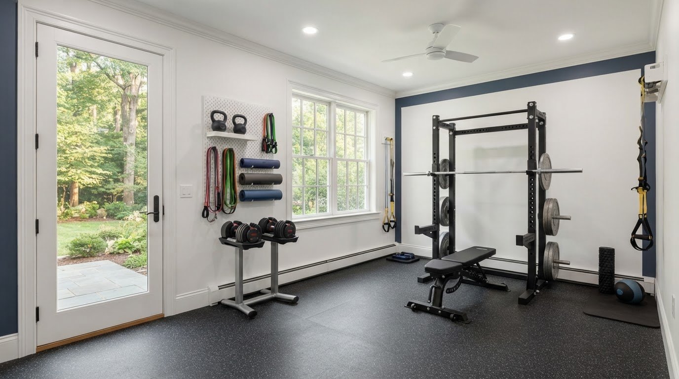 Converting an Attached One-Car Garage Into a Conditioned Home Gym in Henrico, VA