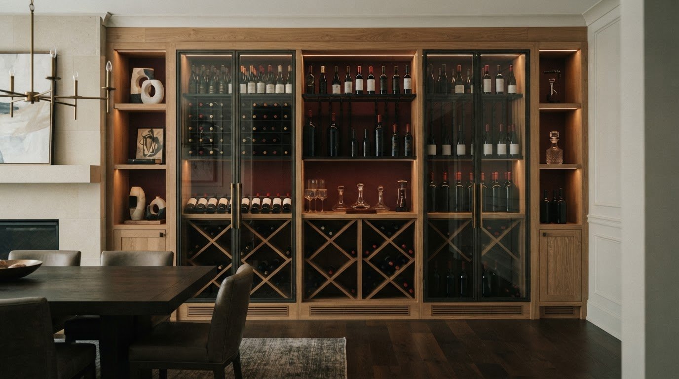 Custom Wine Display Cabinets in Wood, Metal and Bespoke Finishes