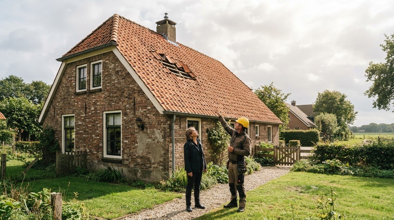 Dakpannen rechtleggen na storm in Eibergen: wat kun je veilig doen?