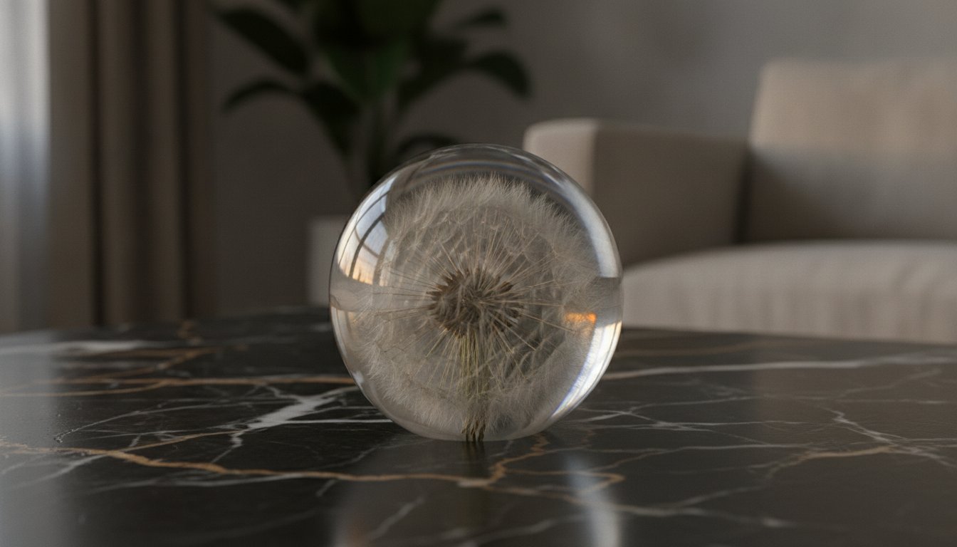 Dandelion Wish Paperweight: A Botanical Sculpture Held in Time