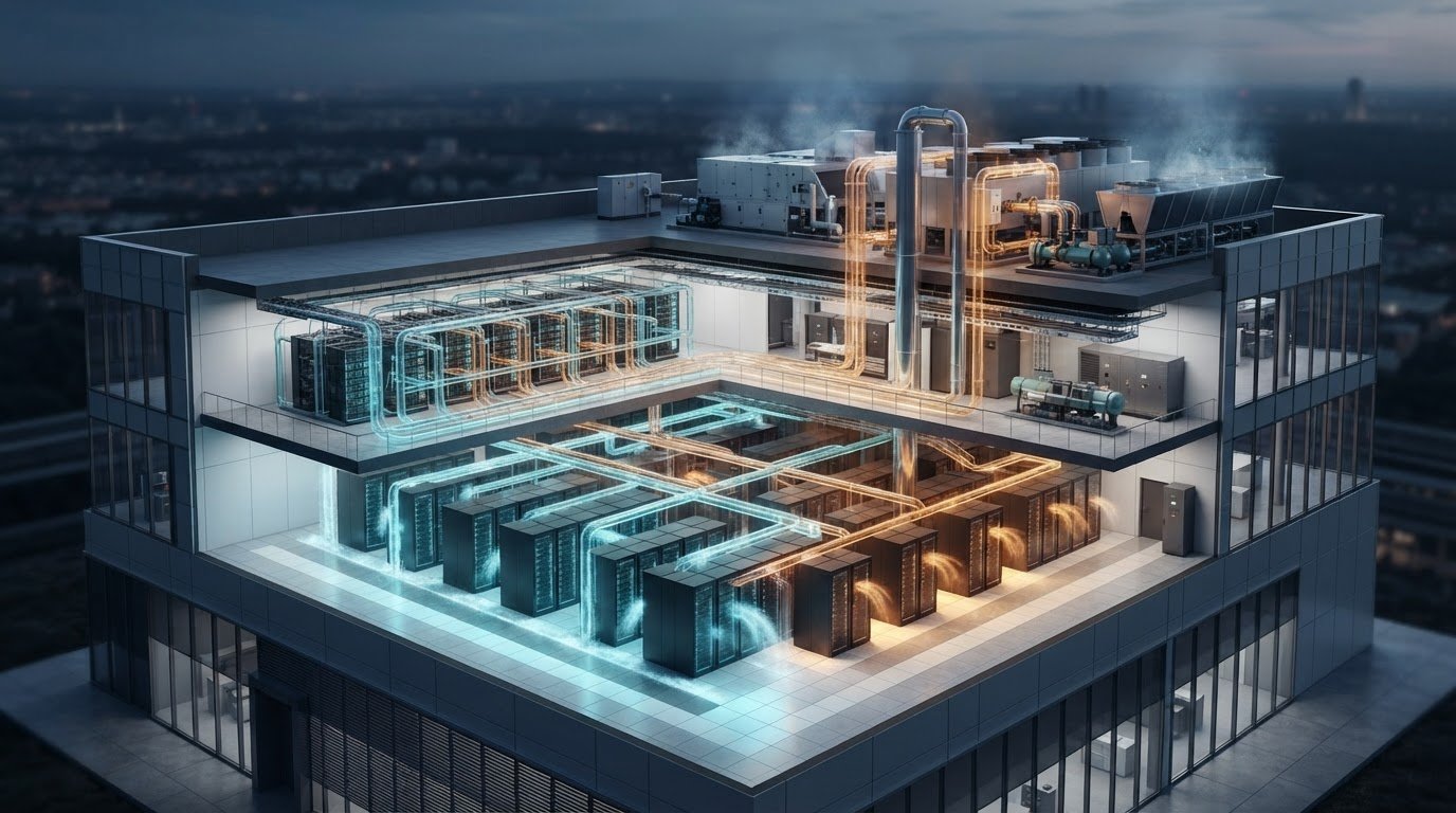 Data Centre Cooling System Design: Compare Air, Liquid and Hybrid Cooling