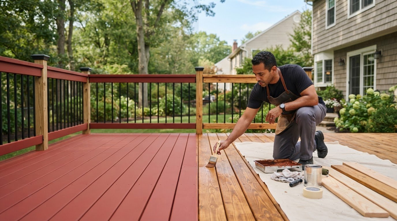 Deck staining services in Cranford, NJ: painting or staining
