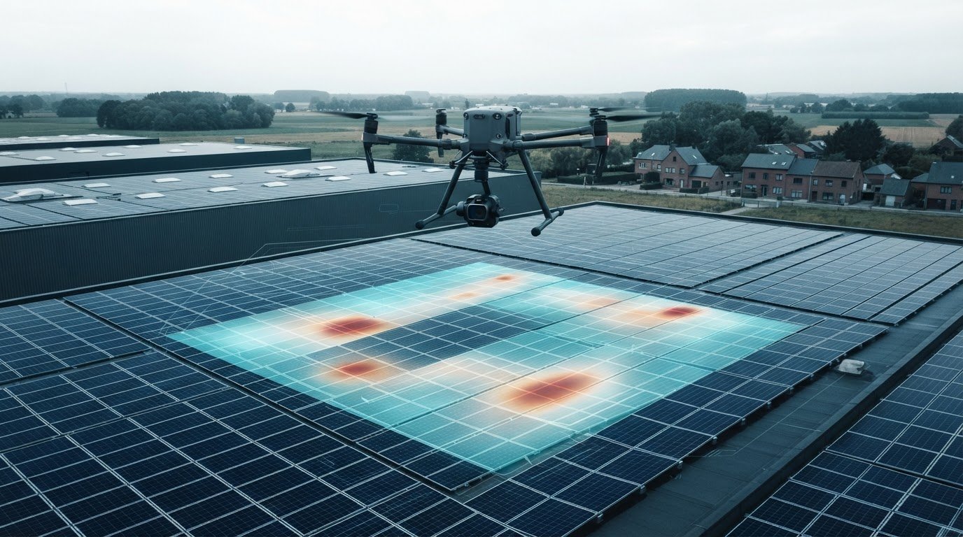 Defecte zonnepanelen opsporen met een drone: zo werkt het