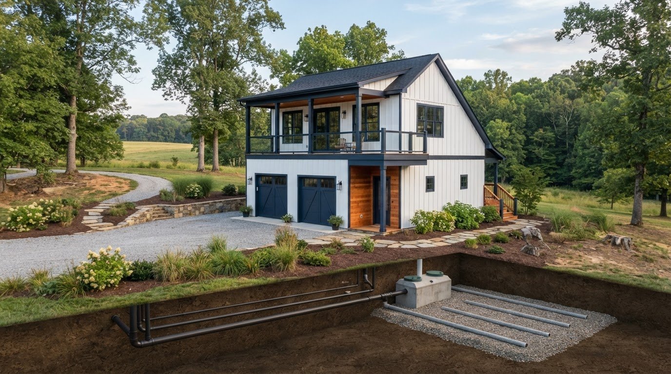 Detached Garage Apartment Builder in Goochland, VA: Plumbing and Sewer Hookups