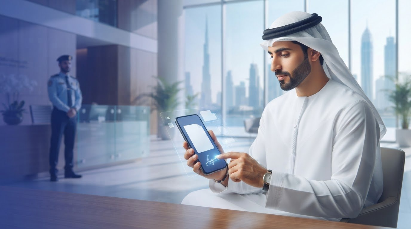 Digital signatures for visitor agreements before arrival