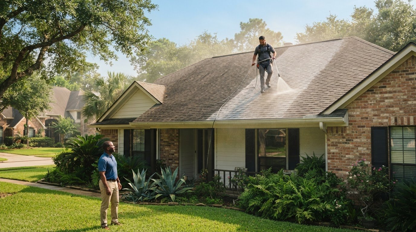 Does Soft Washing Kill Roof Algae? What Houston Homeowners Should Know
