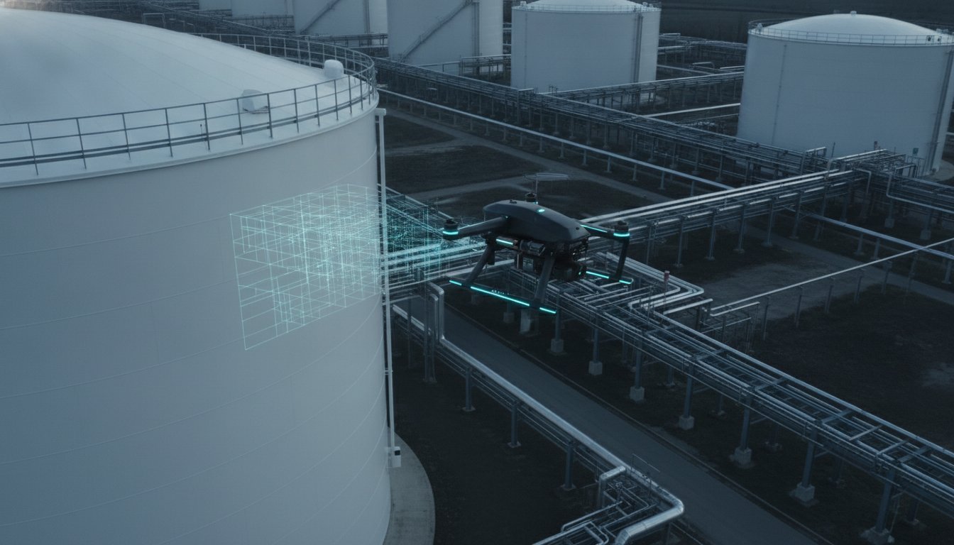 Drone inspectie van opslagtanks: de toekomst van industrieel onderhoud