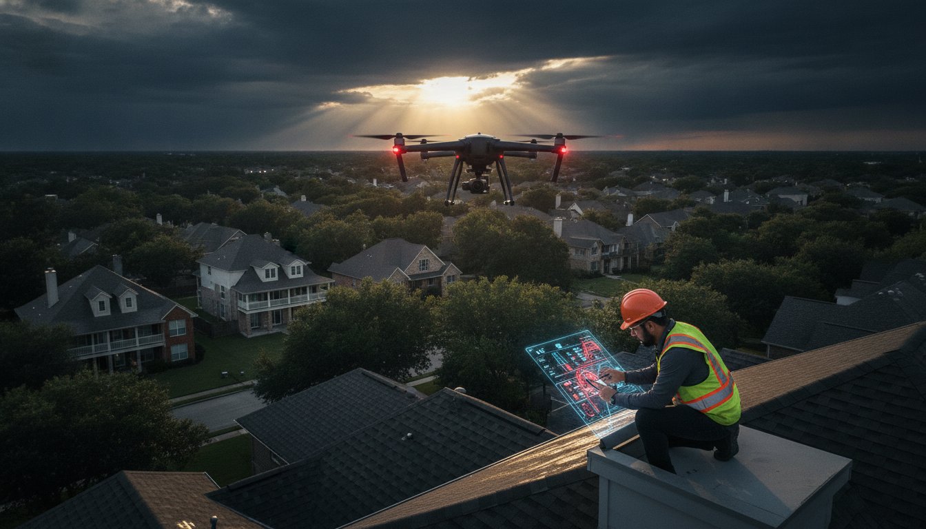 Drone roof inspection Houston: 24-hour AI analysis and warranty verification