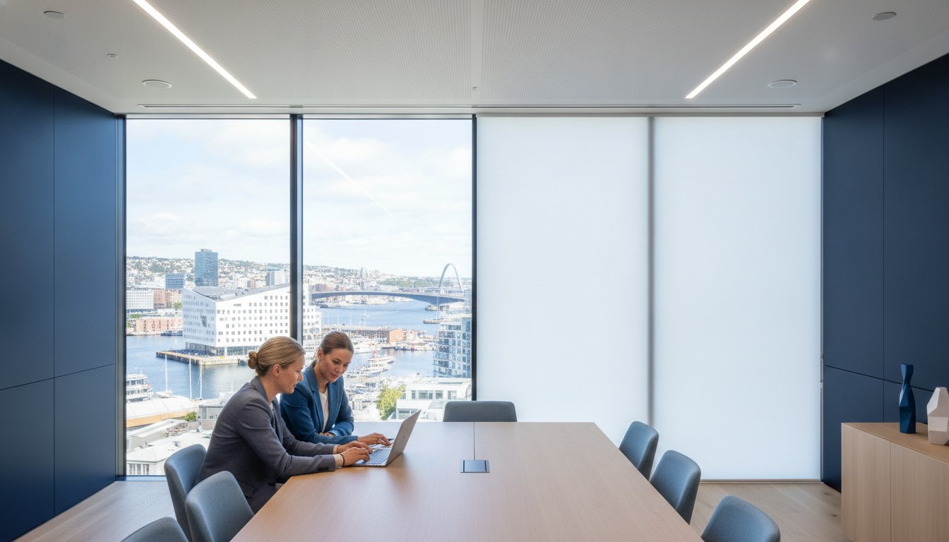 Dynamisk solskjerming: En guide til fremtidens glassflater (2026)